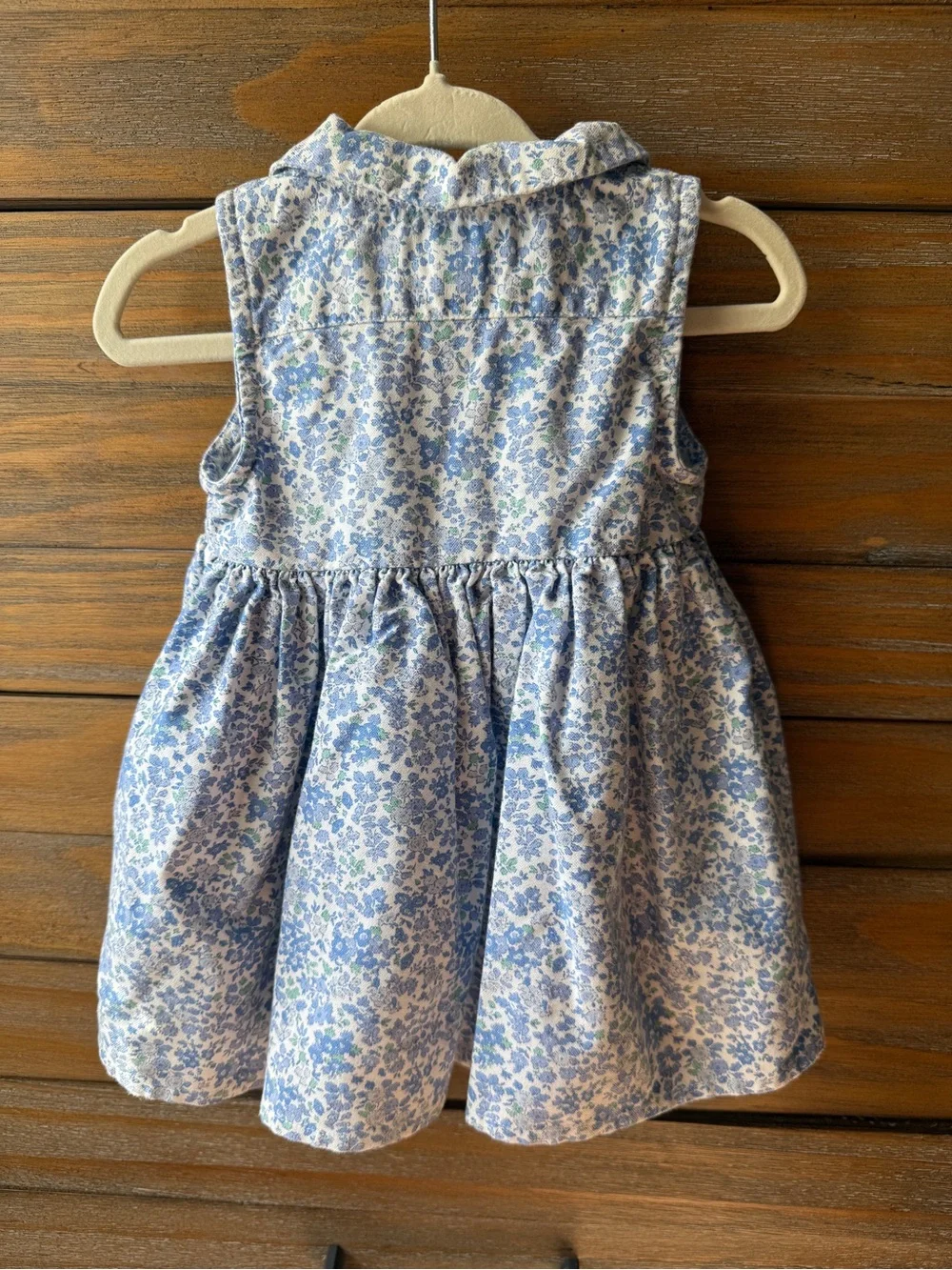 Ralph Lauren Baby Girl Floral Blue Collared Dress with Matching Bloomer